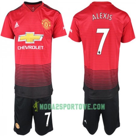 Koszulka Manchester United Alexis Sanchez 7 Dziecięcy Domowe Stroje Piłkarskie 2018-2019 Krótki Rękaw